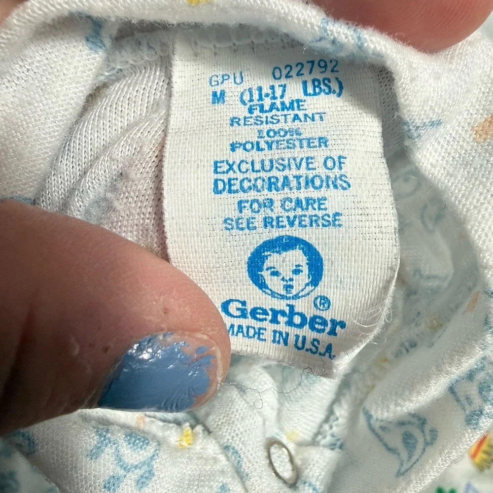 Vintage Baby Sleepers Lot Of 8 Unisex Mixed Sizes Blue Terry Footed Carters Izod